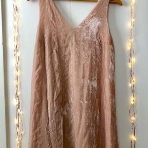 Ann Taylor Crushed Velvet Dress in blush size 8